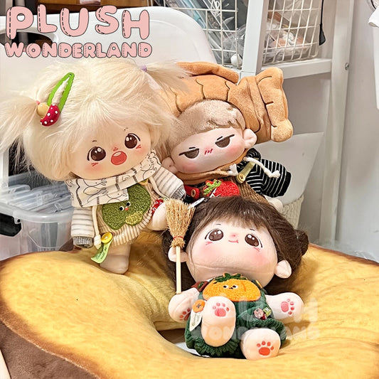 【IN STOCK】PLUSH WONDERLAND Fruit and Vegetable Overalls Plushies 15CM/20CM Cotton Doll Clothes