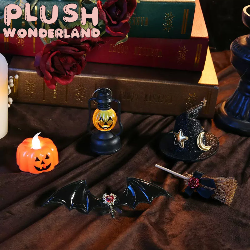 【In Stock】PLUSH WONDERLAND 20CM Plushies Cotton Doll Witch Hat Pumpkin Light Broom Halloween Set FANMADE