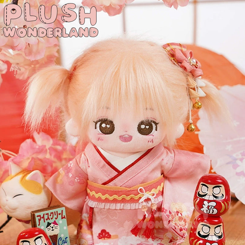 【PRESALE】PLUSH WONDERLAND Fluffy Doll 20CM And Sakura Pink Cotton Doll Clothes
