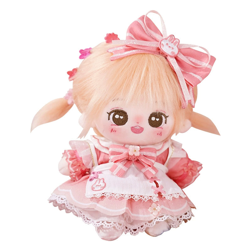 【PRESALE】PLUSH WONDERLAND Fluffy Doll 20CM And Sakura Pink Cotton Doll Clothes