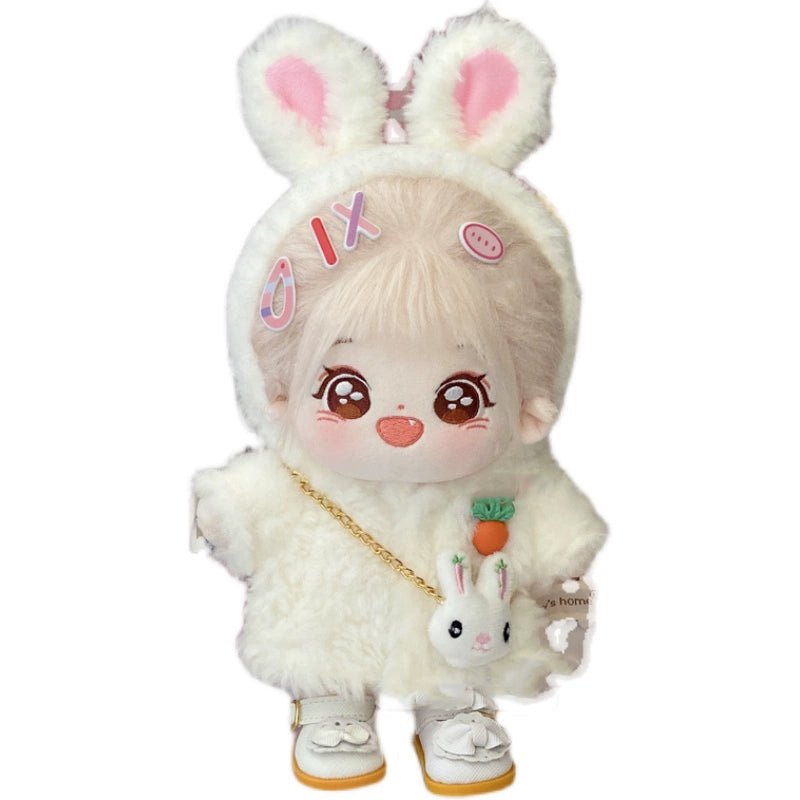 【IN STOCK】PLUSH WONDERLAND Easter Rabbit Fluffy coat Plushies Cotton Doll Clothes 20CM