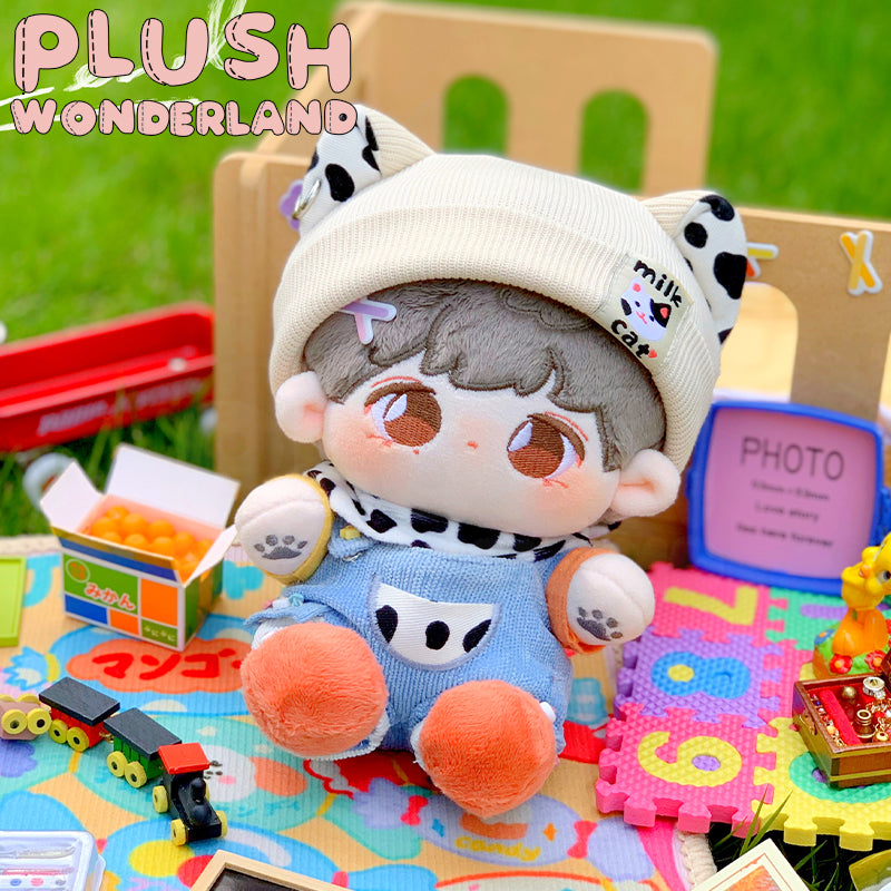 【IN STOCK】PLUSH WONDERLAND Cute Animal Cow 20CM Cotton Doll Overalls Clothes Milk Cat