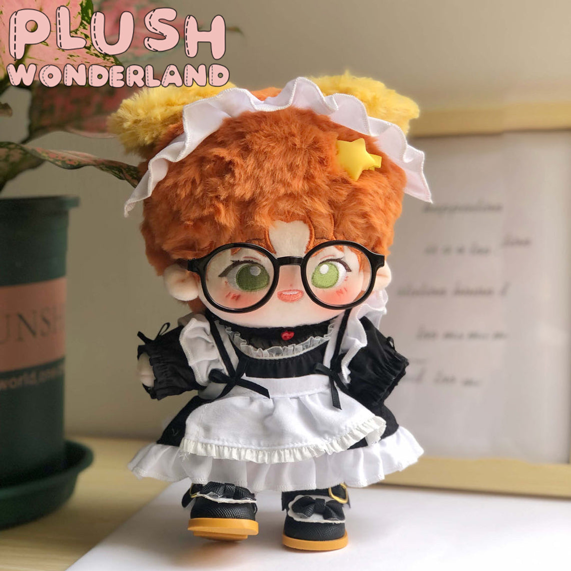 【INSTOCK】PLUSH WONDERLAND Black Lace Maid Suit 10CM/ 20CM Doll Clothes