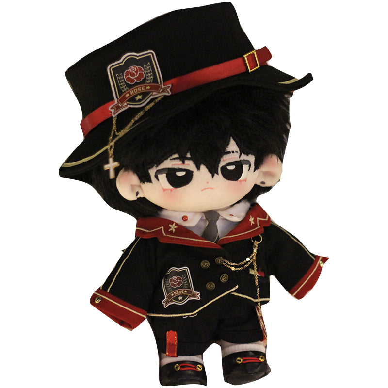 【In Stock】PLUSH WONDERLAND Dark Night Rose Red and Black Uniform Plush Cotton Doll Clothes 20 CM