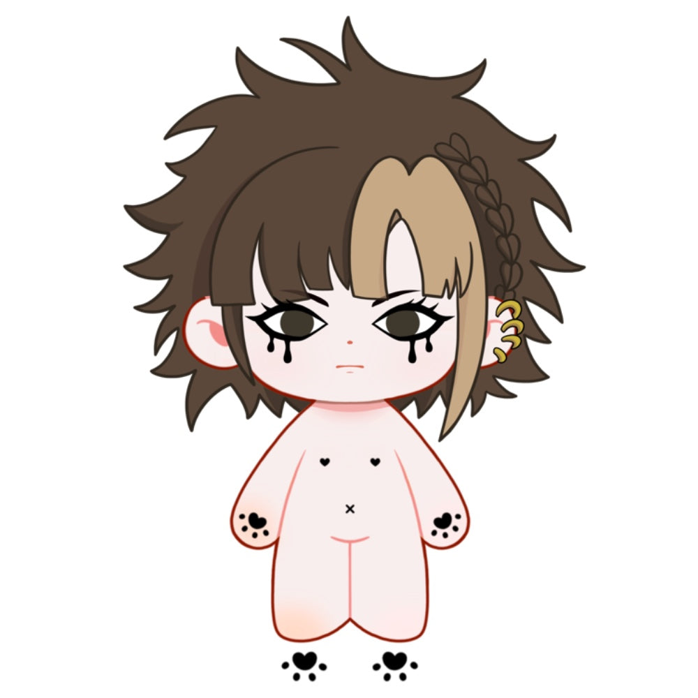 【Sample Making】PLUSH WONDERLAND Y2K Eyeliner Girl Plushie 20CM Doll