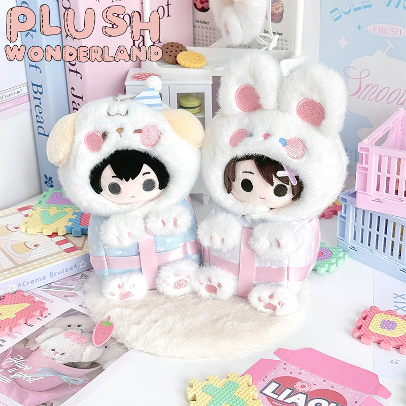 【VORVERKAUF】PLUSH WONDERLAND Niedliches Häschen &amp; Welpe Kapuzenpuppenkleid (10 cm) – Geschenk