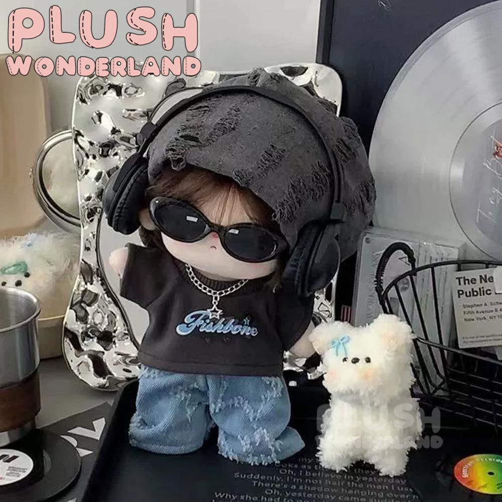【IN STOCK】PLUSH WONDERLAND Street Style Cool Black Animal Doll Costume 20CM Doll Clothes