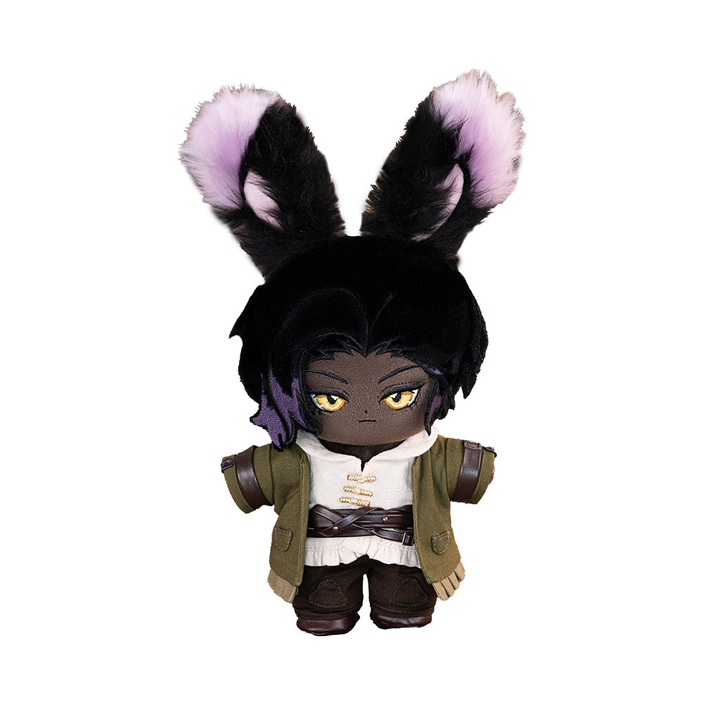 【VORVERKAUF】Plüschtier „WUNDERLAND“: Schwarzes Kaninchen, Reisender, 20 cm, aus Baumwolle