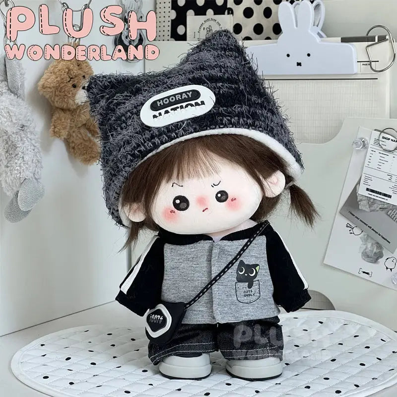 [20CM Doll Clothes] Black‑Grey Cool Sporty Outfit
