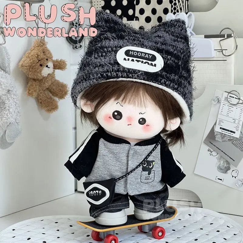 [20CM Doll Clothes] Black‑Grey Cool Sporty Outfit