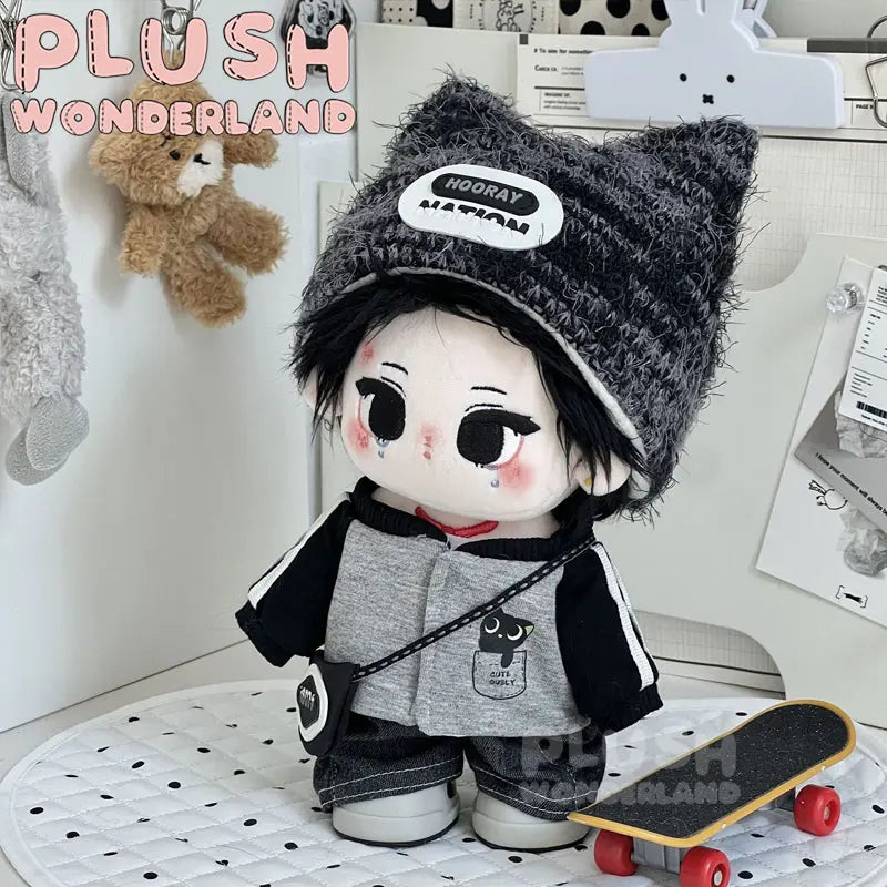 [20CM Doll Clothes] Black‑Grey Cool Sporty Outfit
