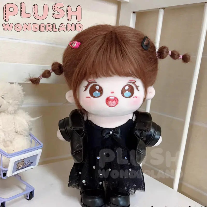 【INSTOCK】PLUSH WONDERLAND Glossy Leather Jacket Set 20CM Doll Clothes
