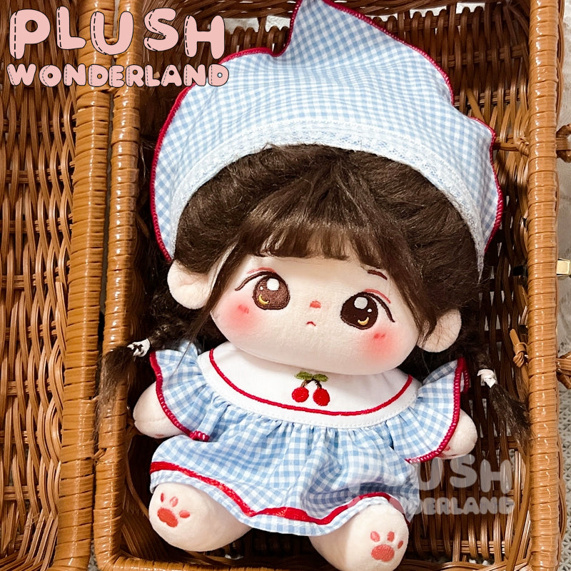 【Auf Lager】Plüsch-Wunderland-Kirschkleid, Plüschpuppenkleidung aus Baumwolle, 10 cm/20 cm