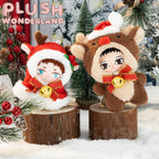 【Auf Lager】Plüsch-Weihnachtsumhang aus dem Wunderland / Elch / Schneemann, Puppenkleidung aus Baumwolle, 10 cm Schlüsselanhänger