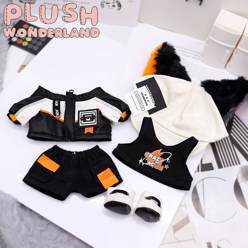 【Auf Lager】Plüschtierkleidung aus dem Wunderland – Cooles, stylisches Outfit, schwarz, 20 cm, Puppenkleidung