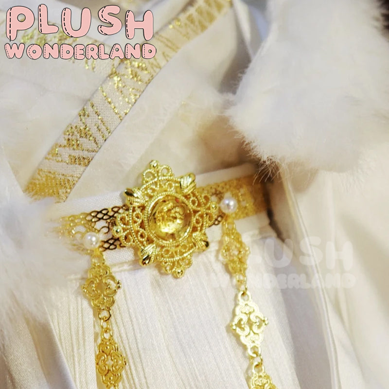 【PRESALE】PLUSH WONDERLAND Traditional style white and gold Fur Collar Suit Set 20CM Doll Clothes - plushwonderland