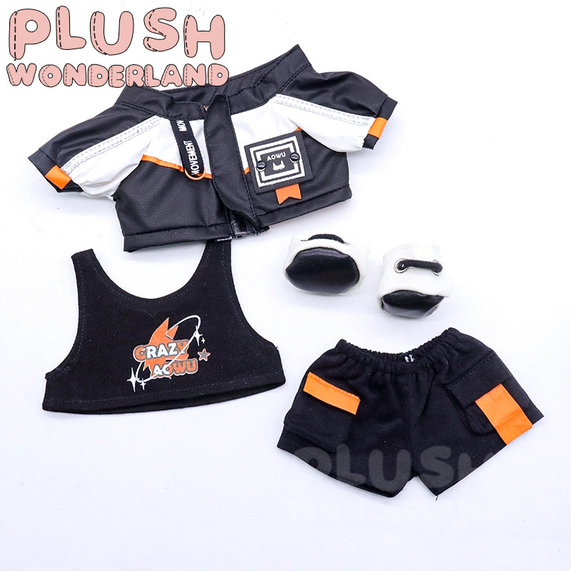 【Auf Lager】Plüschtierkleidung aus dem Wunderland – Cooles, stylisches Outfit, schwarz, 20 cm, Puppenkleidung