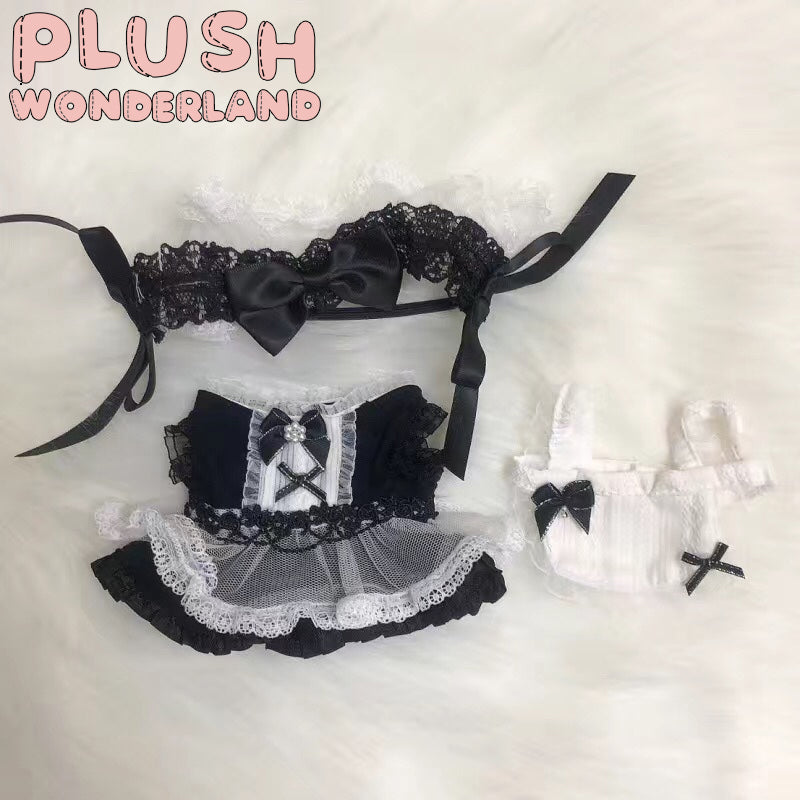 【INSTOCK】PLUSH WONDERLAND Black Lace Maid Suit  10CM/ 20CM Doll Clothes