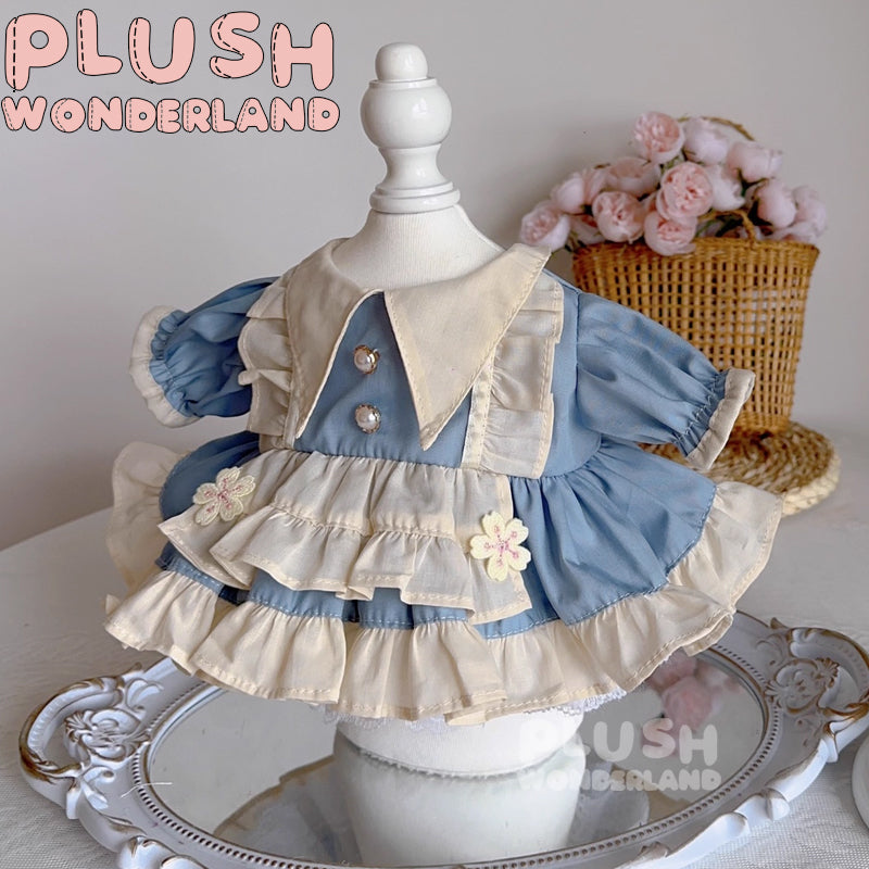 【SOFORT VERFÜGBAR】PLUSH WONDERLAND Puppenkleidung im blauen Vintage-Kleid für 20 cm Puppen