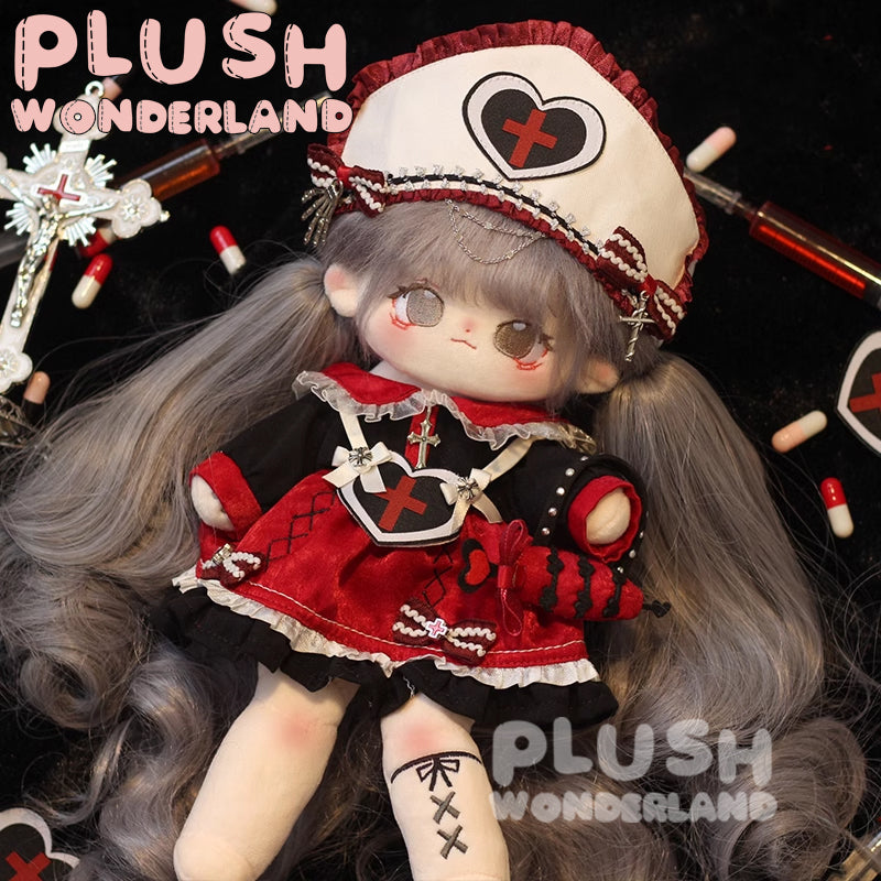 【In Stock】PLUSH WONDERLAND Bloody Mary Nurse Gothic Red and Black Plushies Cotton Doll Clothes 20 CM