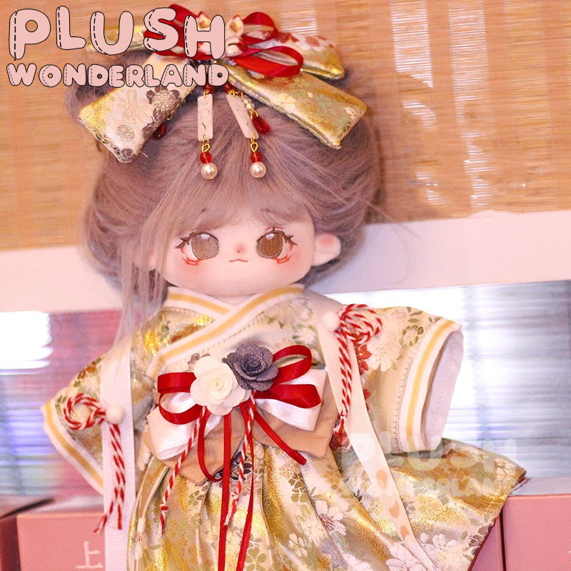 【In Stock】PLUSH WONDERLAND Japanese Kimono Flower Girl Plushies Cotton Doll Clothes 20CM