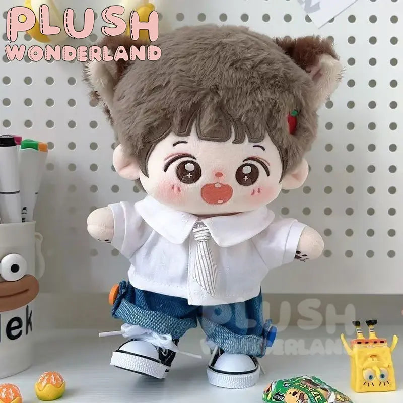 【INSTOCK】PLUSH WONDERLAND Shirt and jeans suit Set 20CM Doll Clothes   【INSTOCK】PLUSH WONDERLAND Shirt and jeans suit Set 20CM Doll Clothes