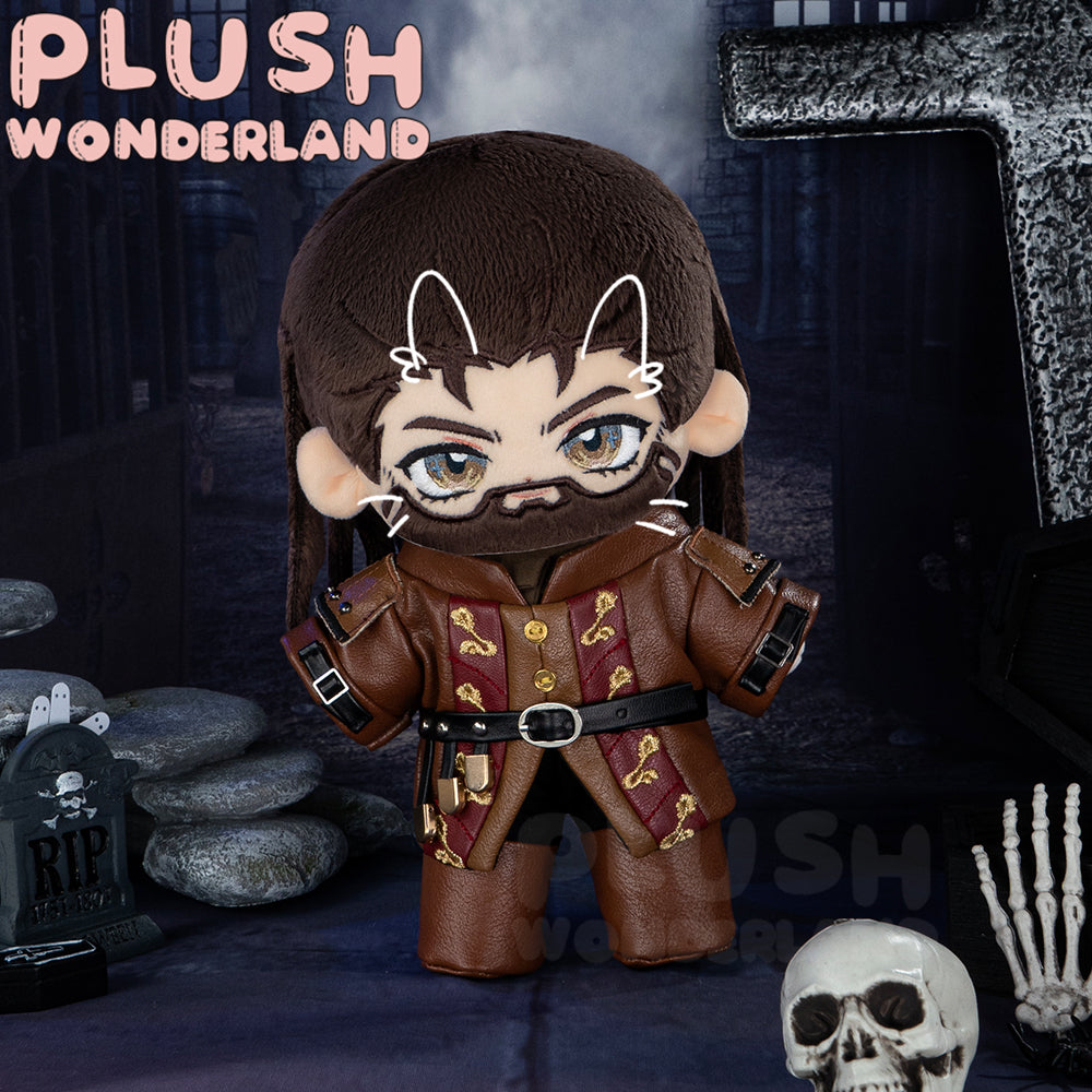 【In Stock】PLUSH WONDERLAND Bearded Brown Hair Leather Coat Plushie Cotton Wizard Doll 20CM FANMADE