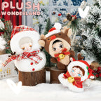 【Auf Lager】Plüsch-Weihnachtsumhang aus dem Wunderland / Elch / Schneemann, Puppenkleidung aus Baumwolle, 10 cm Schlüsselanhänger