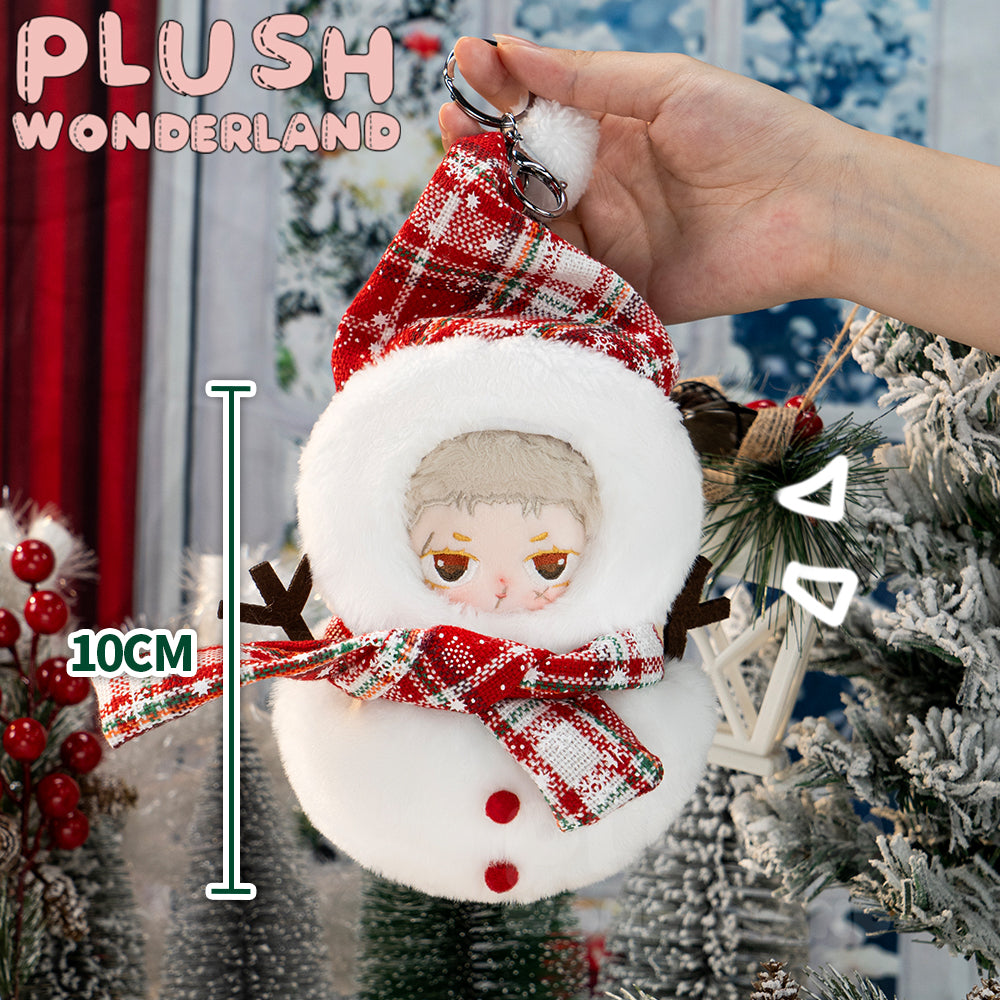 【Auf Lager】Plüsch-Weihnachtsumhang aus dem Wunderland / Elch / Schneemann, Puppenkleidung aus Baumwolle, 10 cm Schlüsselanhänger