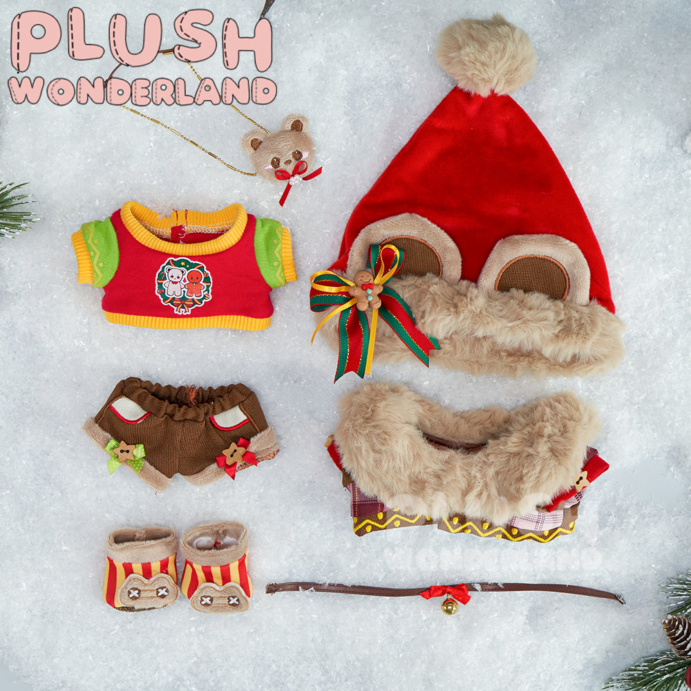 【IN STOCK】PLUSH WONDERLAND Christmas Bear Cotton Doll Clothes 20CM Fluffy Hat Sweater