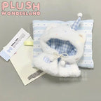 【Auf Lager】Plüsch-Wunderland-Kuchenumhang, niedliche flauschige Puppenkleidung, 10 cm, blau-rosa