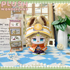 【Auf Lager】Plüschtier „Wunderland“ mit rot-blauen Haaren, 10 cm, aus Baumwolle, Schlüsselanhänger