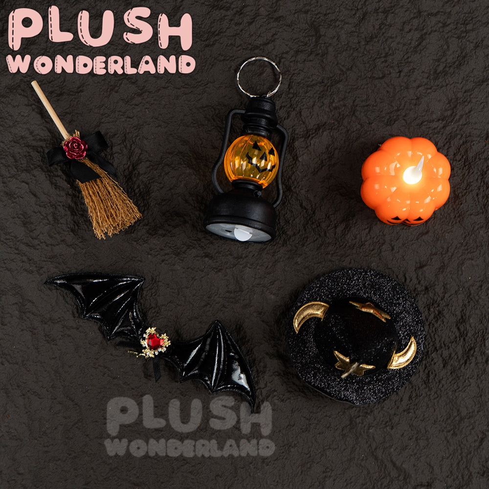 【In Stock】PLUSH WONDERLAND 20CM Plushies Cotton Doll Witch Hat Pumpkin Light Broom Halloween Set FANMADE