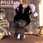 【VORVERKAUF】Plüschtier „WUNDERLAND“: Schwarzes Kaninchen, Reisender, 20 cm, aus Baumwolle