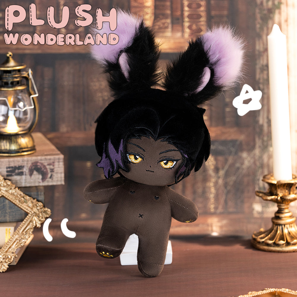 【VORVERKAUF】Plüschtier „WUNDERLAND“: Schwarzes Kaninchen, Reisender, 20 cm, aus Baumwolle