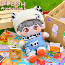 Load image into Gallery viewer, 【IN STOCK】PLUSH WONDERLAND Cute Animal Cow 20CM Cotton Doll Overalls Clothes Milk Cat
