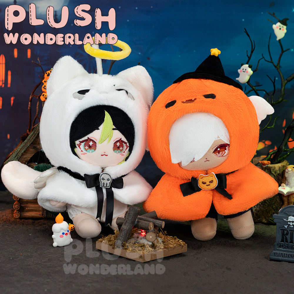 【IN STOCK】PLUSH WONDERLAND Doll Clothes 10CM Halloween Cloak White Orange