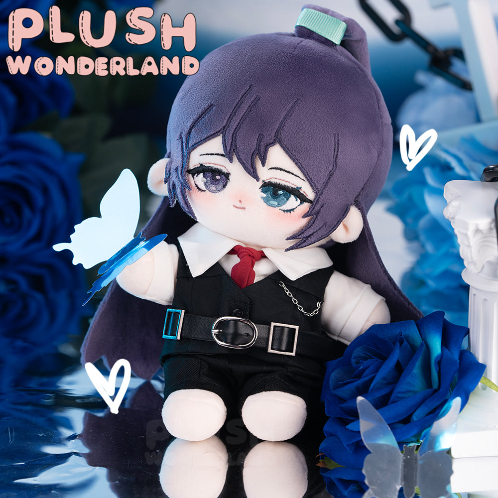 【Ausverkauft】Plüschtier aus dem Wunderland mit hohem lila Pferdeschwanz, 20 cm, aus Baumwolle, handgefertigt