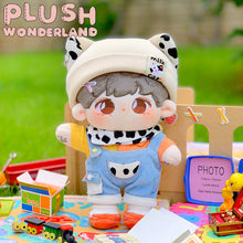 Load image into Gallery viewer, 【IN STOCK】PLUSH WONDERLAND Cute Animal Cow 20CM Cotton Doll Overalls Clothes Milk Cat
