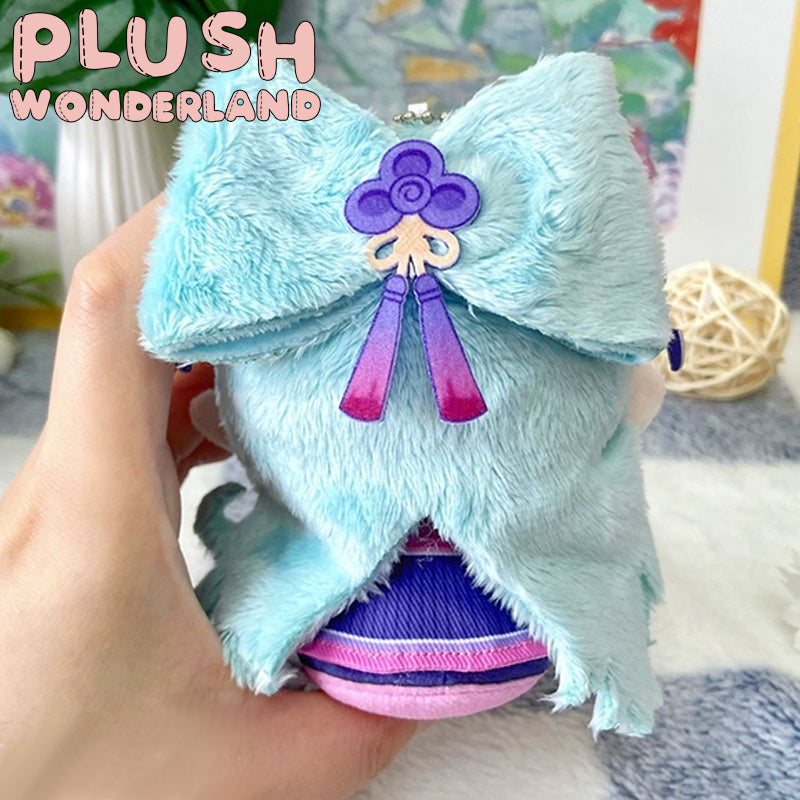 【Auf Lager】Plüsch-Wunderland-Puppe mit blauen Haaren, sitzend, Schlüsselanhänger, Baumwollpuppe, Anhänger, 10 cm, handgefertigt