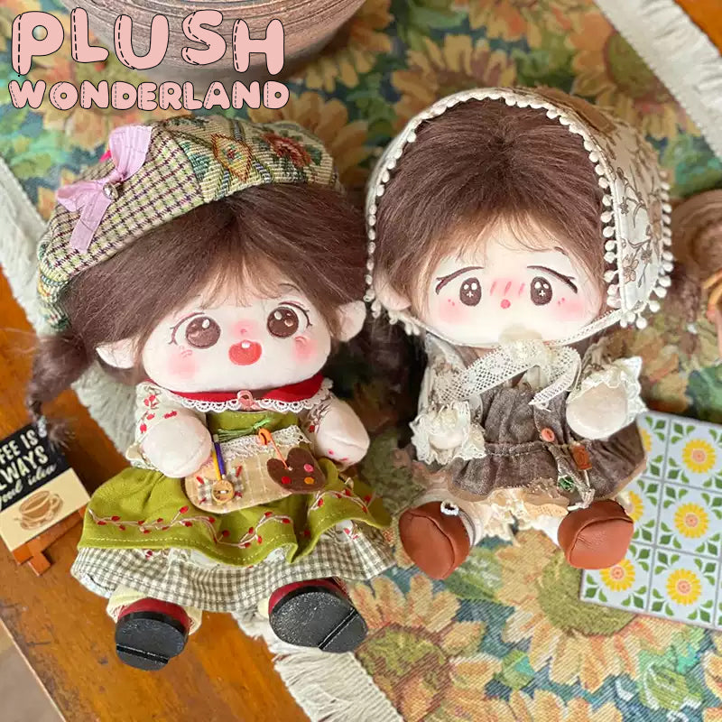 【Auf Lager】Plüsch-Wunderland-Puppenkleidung für Mädchen (20 cm, Waldgrün/Braun) – Rock