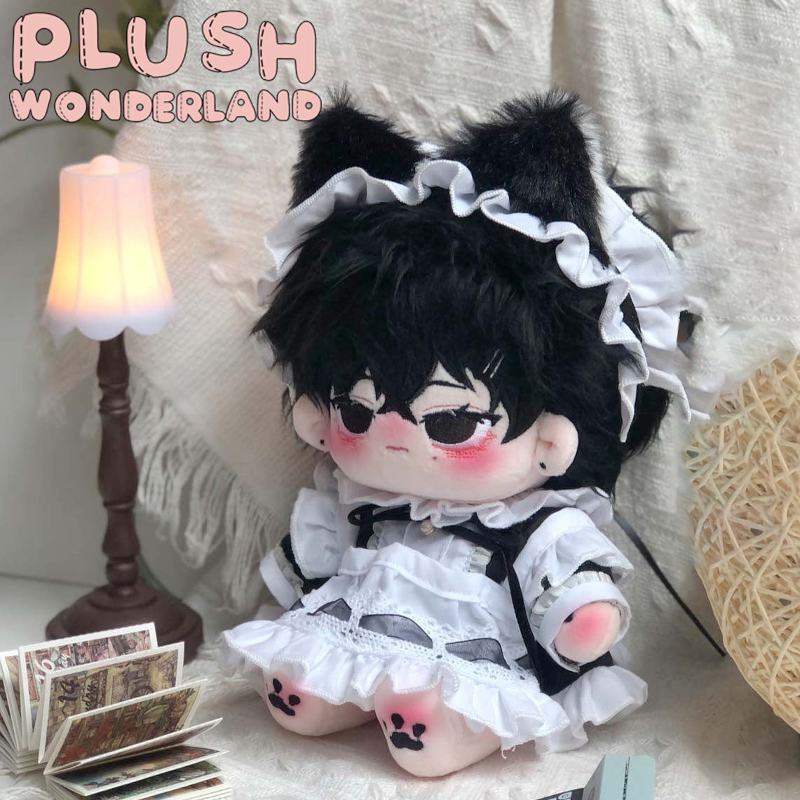 【INSTOCK】PLUSH WONDERLAND Black Lace Maid Suit  10CM/ 20CM Doll Clothes