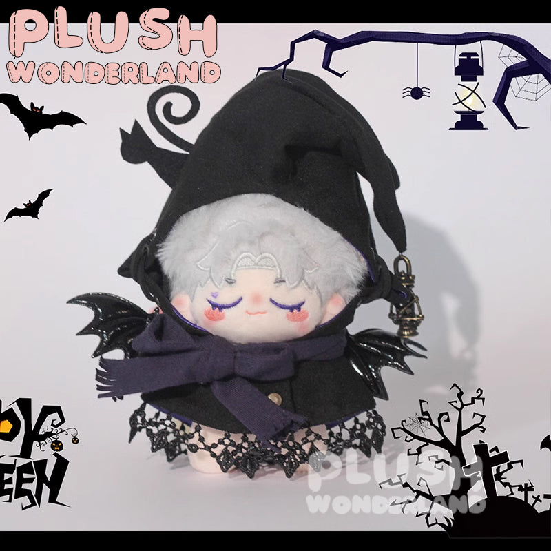 【Auf Lager】Plüsch-Wunderland-Hexe und schwarze Katze Halloween-Set, niedliches Plüschtier-Set, Baumwoll-Puppenkleidung, 10 cm