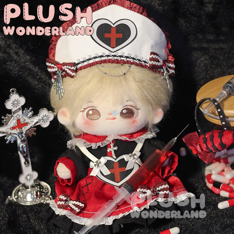【In Stock】PLUSH WONDERLAND Bloody Mary Nurse Gothic Red and Black Plushies Cotton Doll Clothes 20 CM