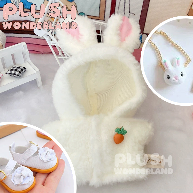【IN STOCK】PLUSH WONDERLAND Easter Rabbit Fluffy coat Plushies Cotton Doll Clothes 20CM