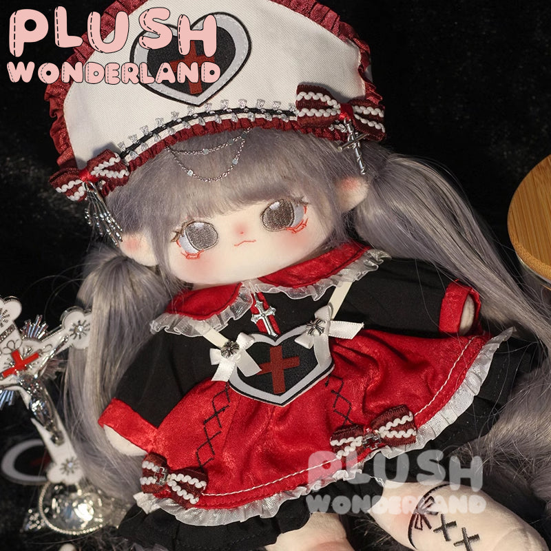【In Stock】PLUSH WONDERLAND Bloody Mary Nurse Gothic Red and Black Plushies Cotton Doll Clothes 20 CM