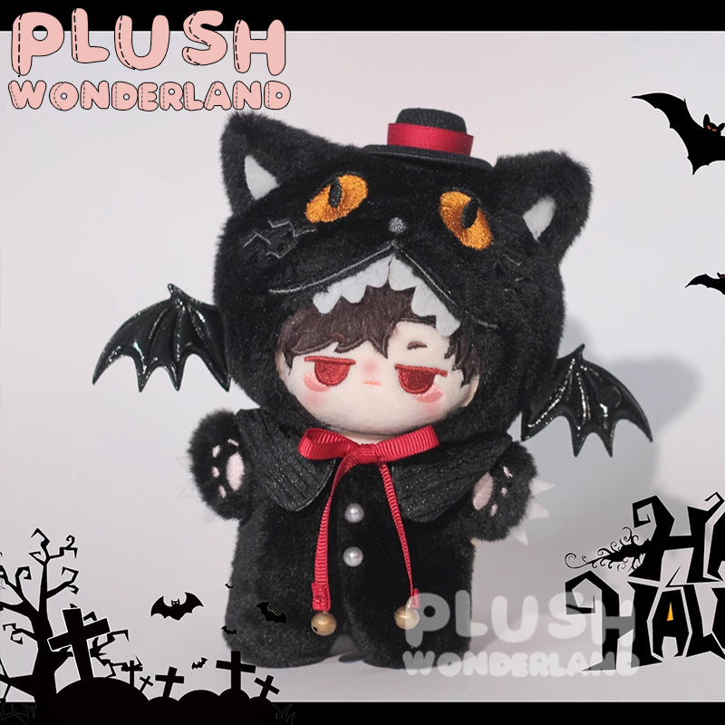【Auf Lager】Plüsch-Wunderland-Hexe und schwarze Katze Halloween-Set, niedliches Plüschtier-Set, Baumwoll-Puppenkleidung, 10 cm