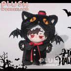 【Auf Lager】Plüsch-Wunderland-Hexe und schwarze Katze Halloween-Set, niedliches Plüschtier-Set, Baumwoll-Puppenkleidung, 10 cm
