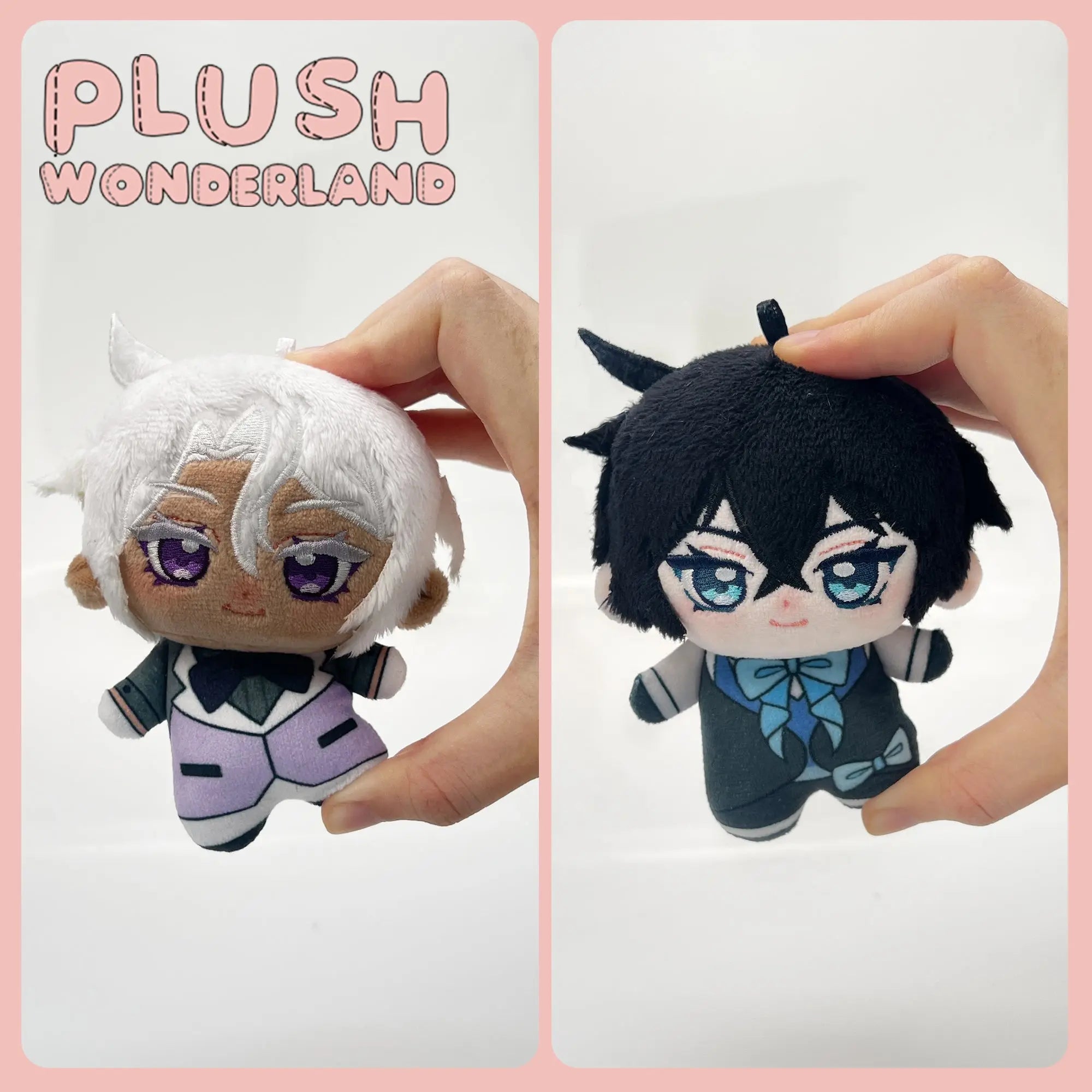 【Plush Design】PLUSH WONDERLAND White Chocolate/Blue-eyed Vampire 10CM Doll Pendant Keychain FANMADE   【Plush Design】PLUSH WONDERLAND White Chocolate/Blue-eyed Vampire 10CM Doll Pendant Keychain FANMADE