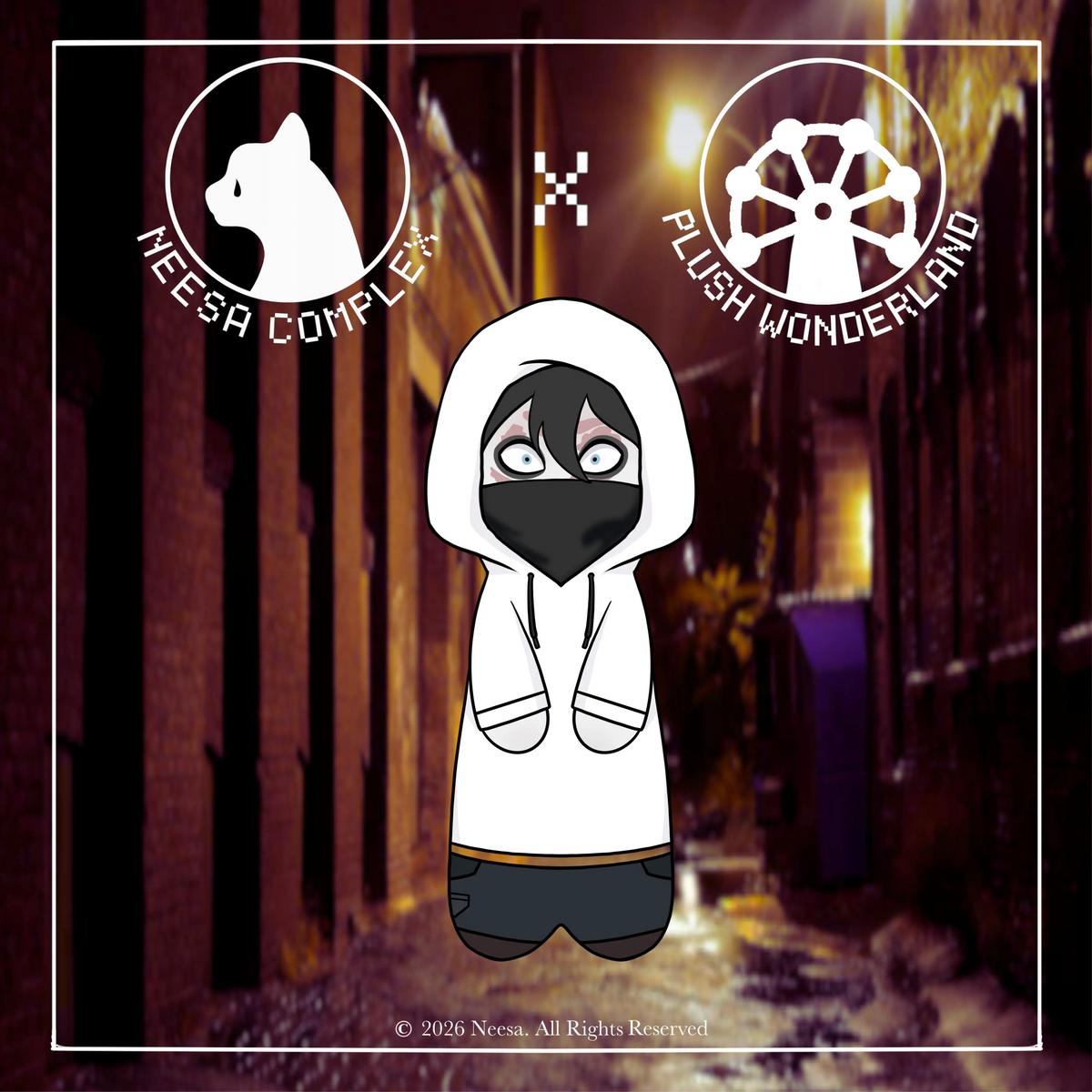 [15CM Doll] [Authorized] Fear Me [Jeff the Killer's Dating Sim] Jeff Long Plushie Keychain